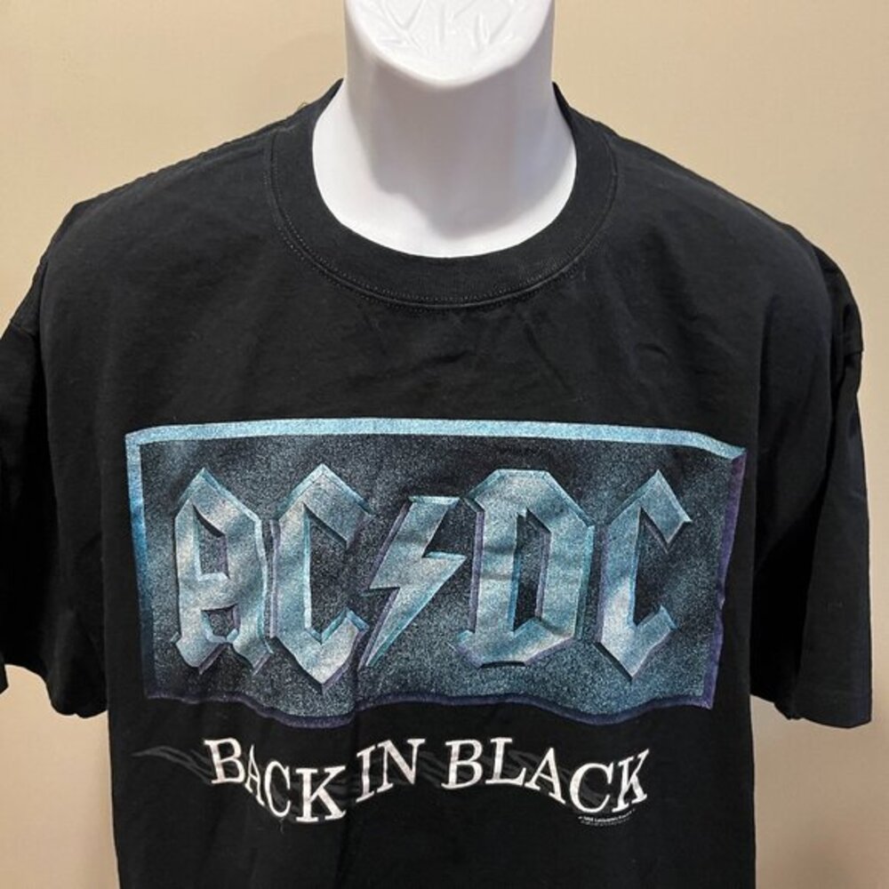 🎸 Vintage AC/DC 1996 Back In Black T-Shirt ⚡ Men’s Black Anvil Tee XXL 2XL